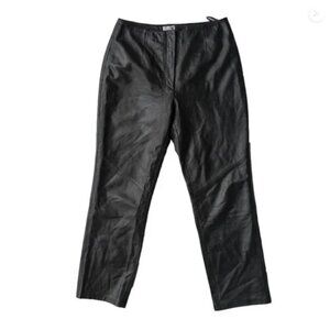 Vintage 90s Lamb Leather Pant Black Scandi Bikercore Goth Moto Straight Trousers
